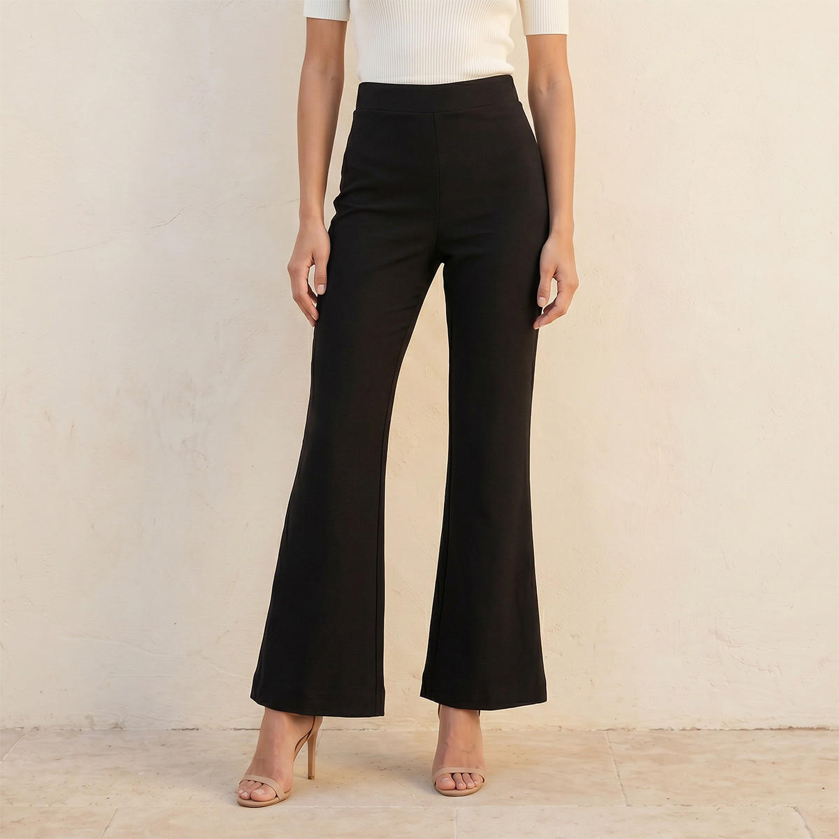Splash Smart Elasticated Full Length Bootleg Pants-women-clothing-bottoms-trousers-image-1
