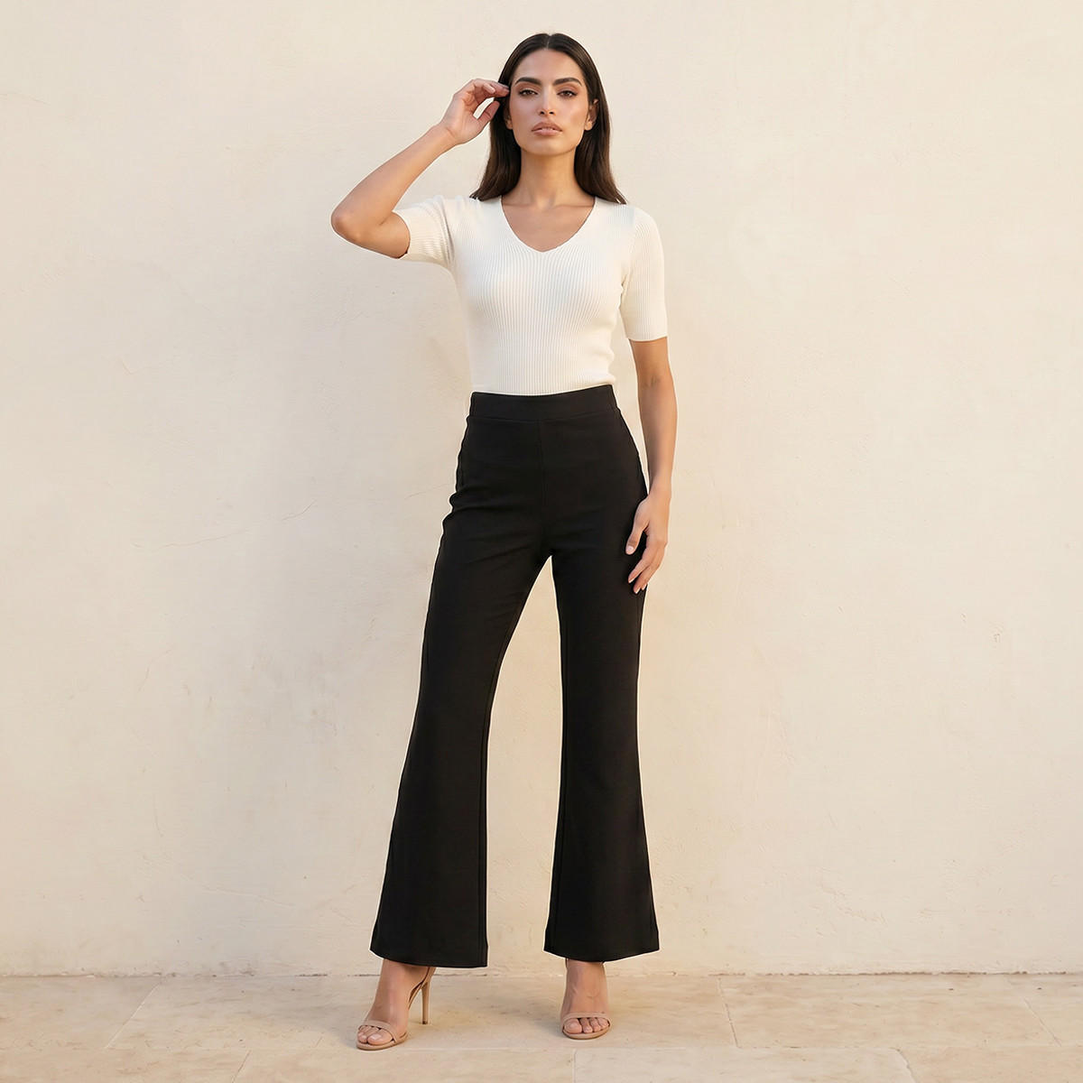 Splash Smart Elasticated Full Length Bootleg Pants-women-clothing-bottoms-trousers-image-3