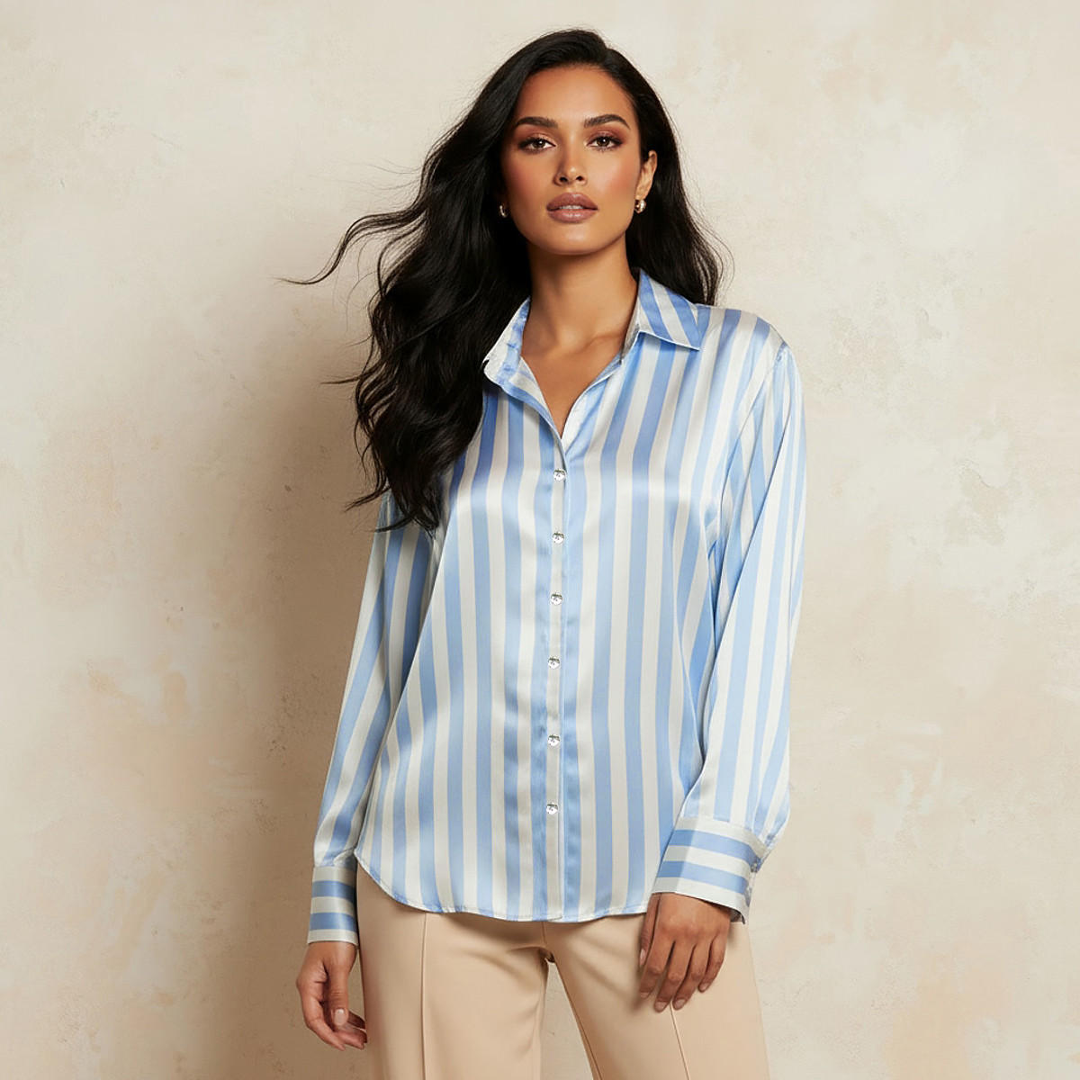 Splash Smart Satin Shirt with Stripes-women-clothing-shirtsandblouses-shirts-image-1