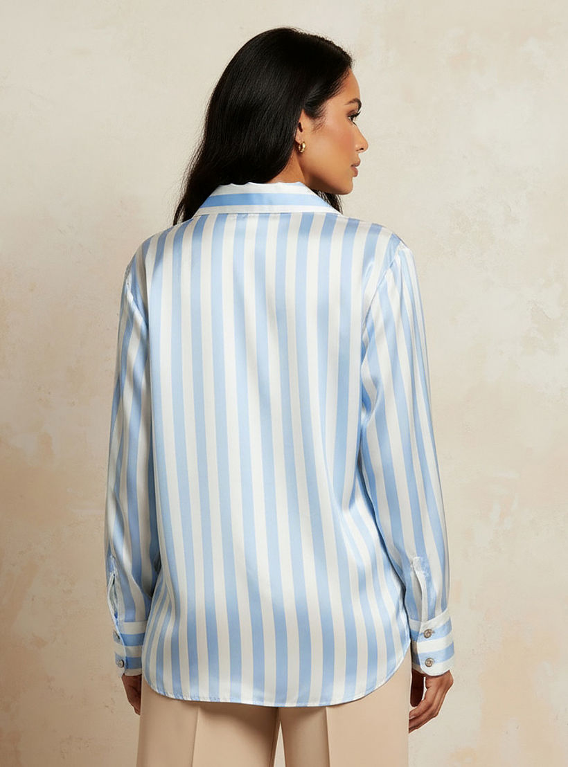 Splash Smart Satin Shirt with Stripes-women-clothing-shirtsandblouses-shirts-image-4