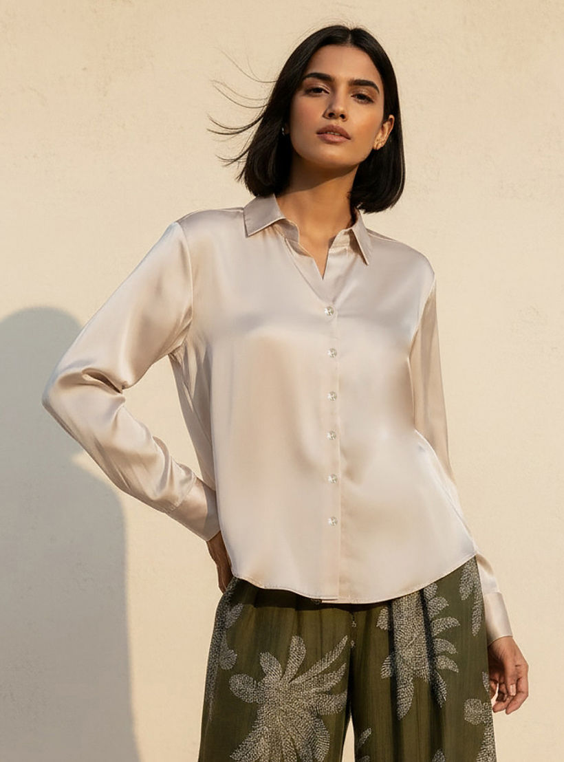 قميص ساتان من سبلاش سمارت-women-clothing-shirtsandblouses-shirts-image-1