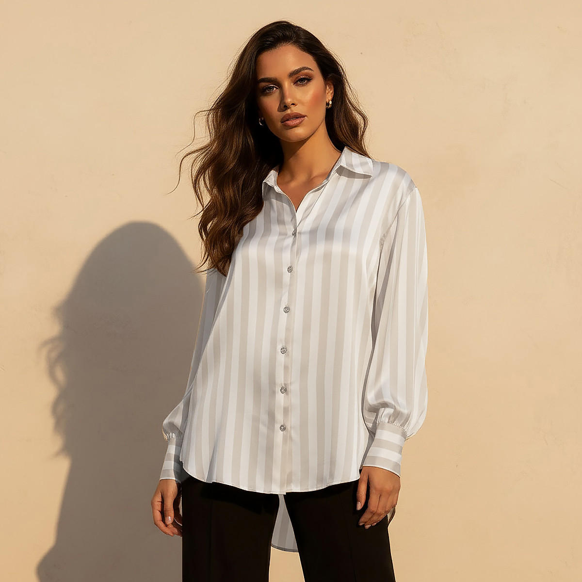قميص ساتان مخطط من سبلاش سمارت-women-clothing-shirtsandblouses-shirts-image-1