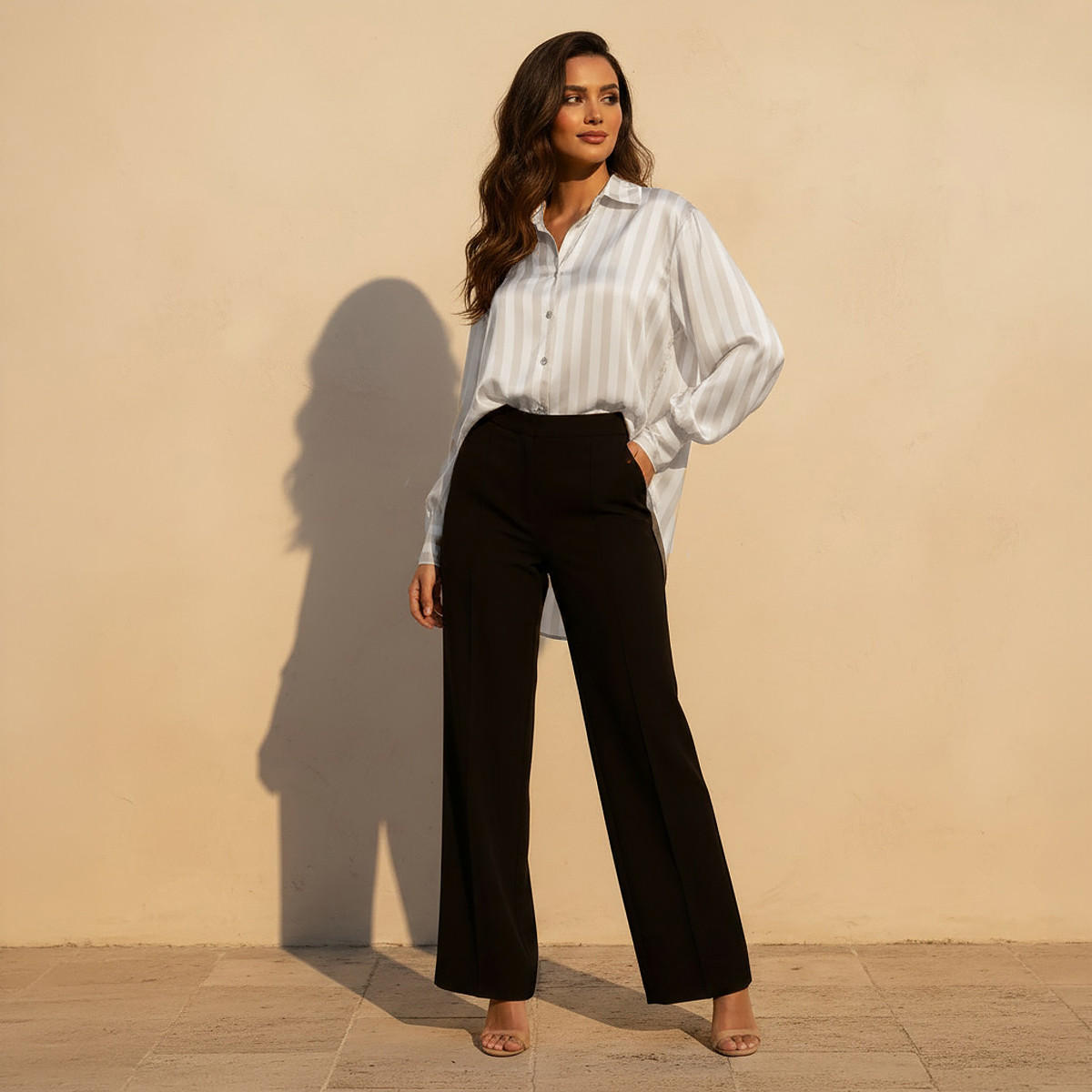 قميص ساتان مخطط من سبلاش سمارت-women-clothing-shirtsandblouses-shirts-image-3