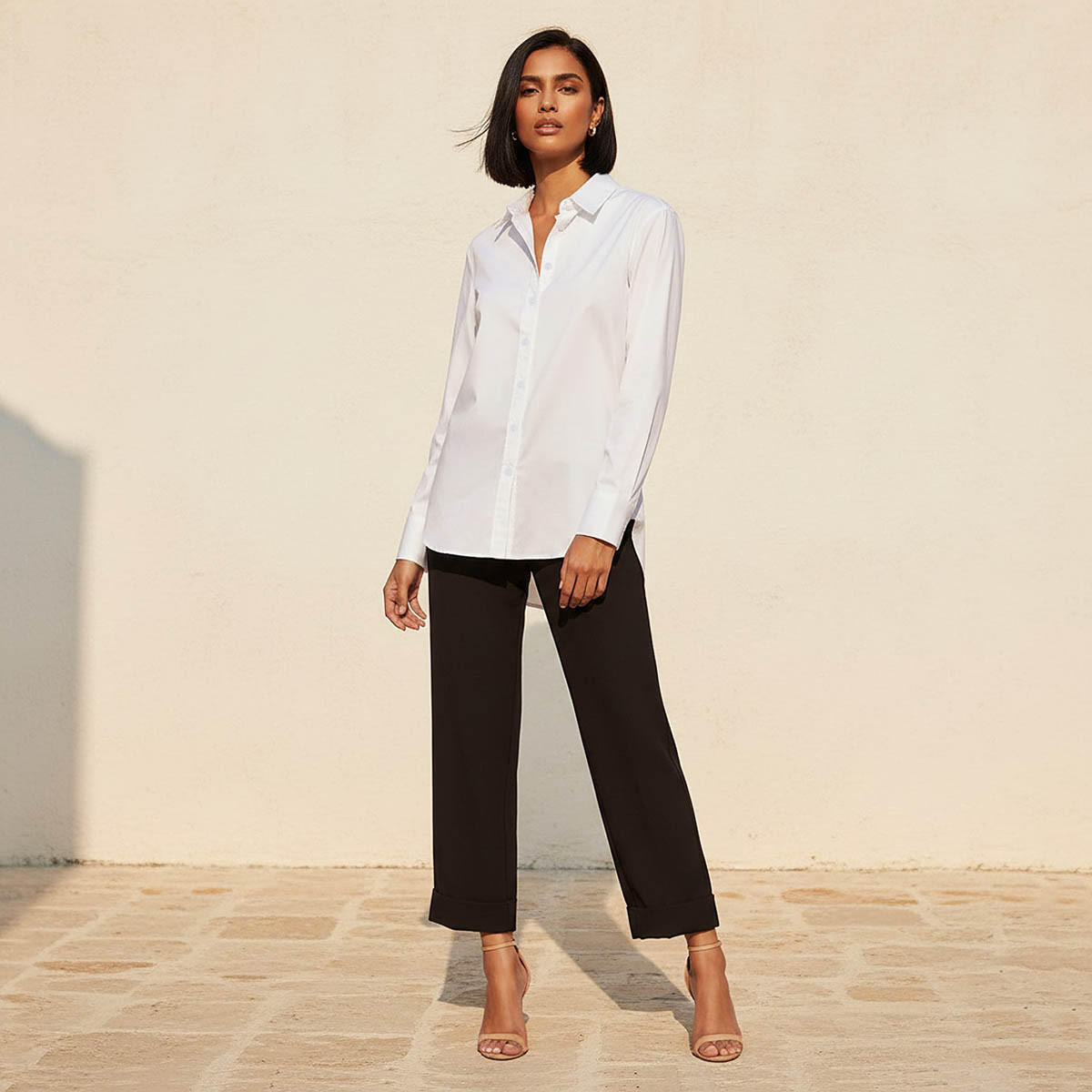 Shirt with High Low Hem-women-clothing-shirtsandblouses-shirts-image-3