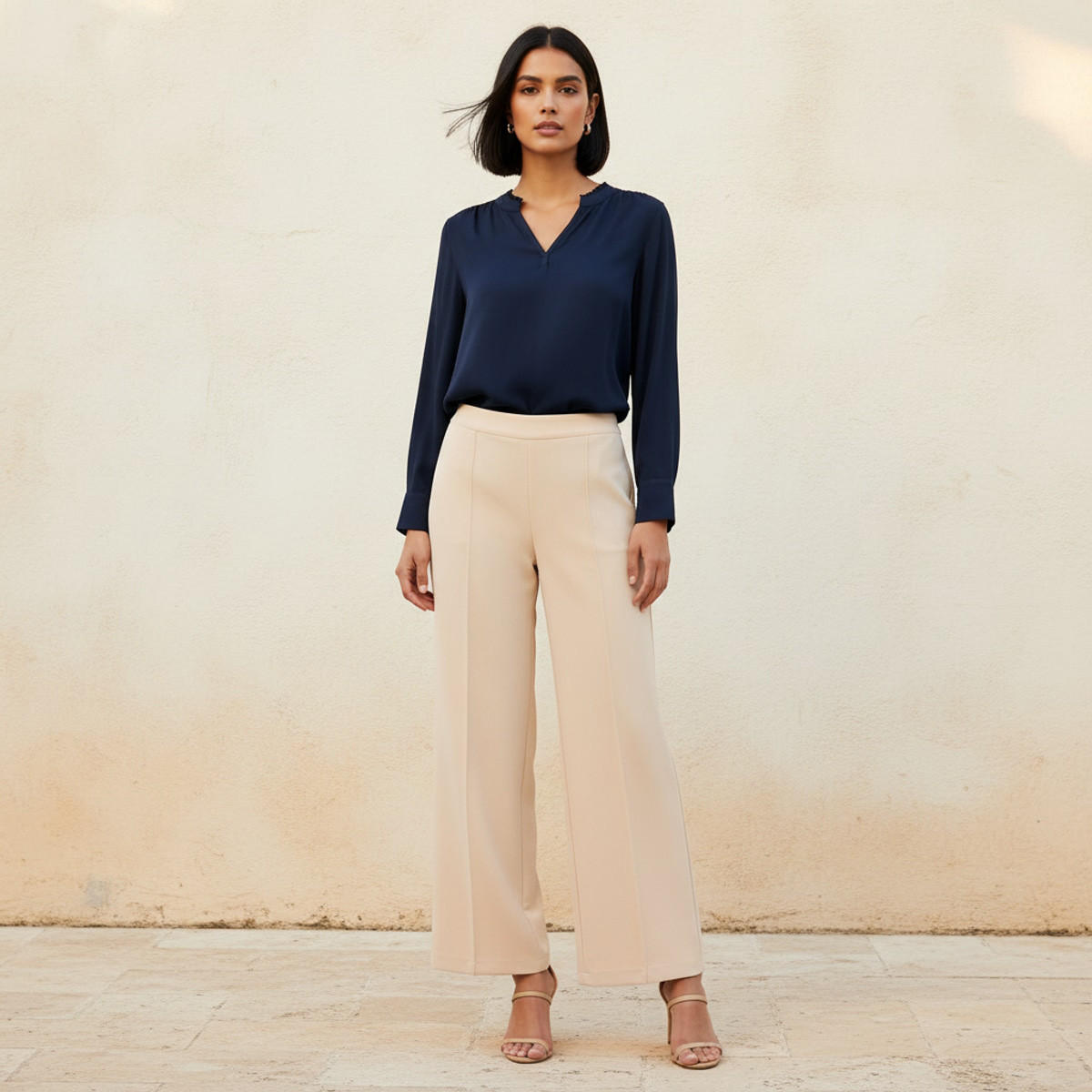 Splash Smart Straight Fit Crease Design Pants-women-clothing-bottoms-trousers-image-3