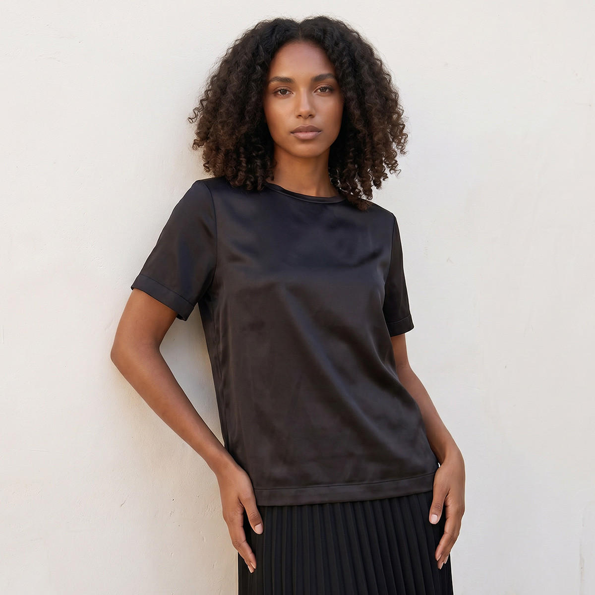 تيشيرت بياقة ضيقة من سبلاش سمارت-women-clothing-tshirts-image-1