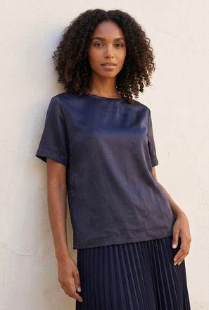تيشيرت بياقة ضيقة من سبلاش سمارت-women-clothing-tshirts-image-1