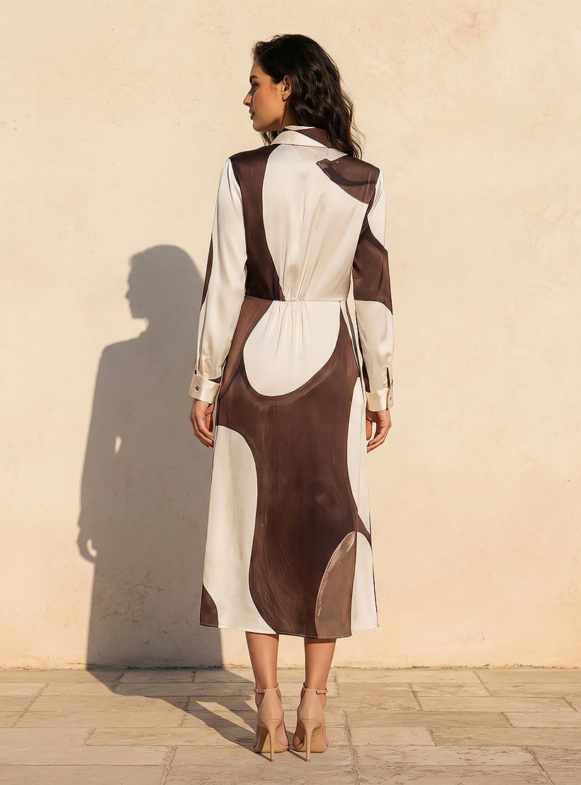Printed Women Wrap Shirt Dress with Tie-Ups-women-clothing-dresses-image-3