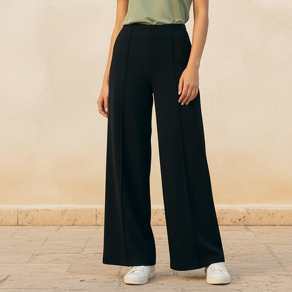 Splash Smart Full Length Ponte Wide Leg Pants-women-clothing-trousers-image-1