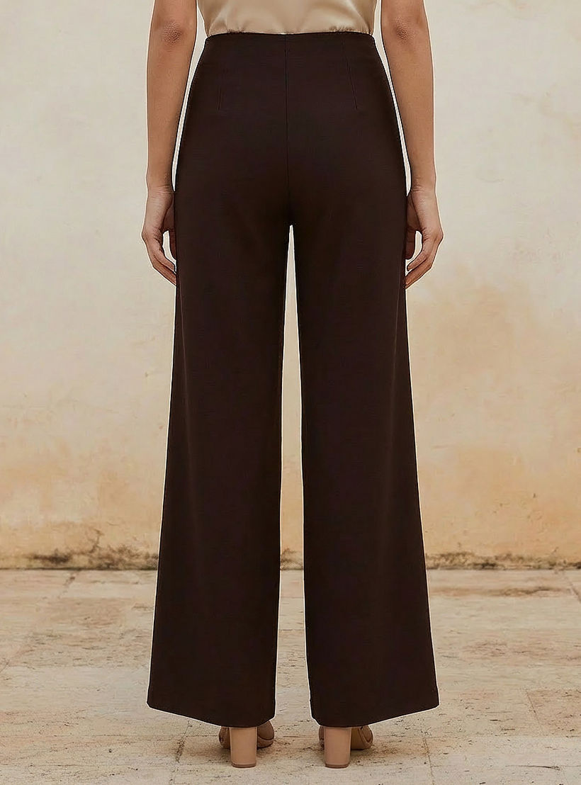 بنطلون بونتي واسع الساقين وطويل من سبلاش سمارت-women-clothing-trousers-image-4