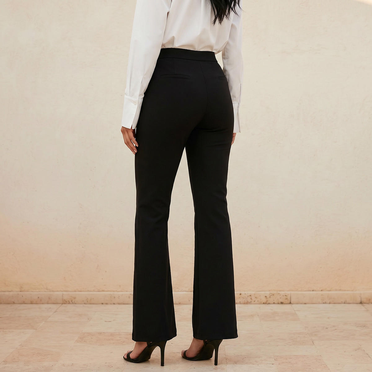 بنطلون بونتي بقصة بوت وبخصر متوسط الارتفاع سمارت من سبلاش-women-clothing-bottoms-trousers-image-4