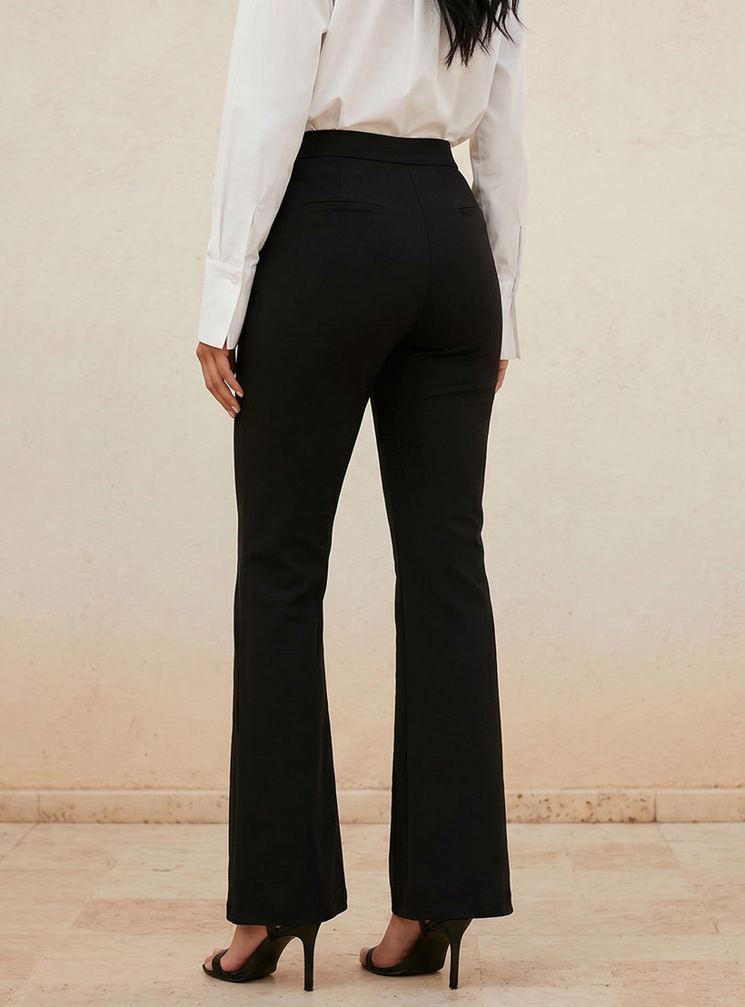 بنطلون بونتي بقصة بوت وبخصر متوسط الارتفاع سمارت من سبلاش-women-clothing-bottoms-trousers-image-4