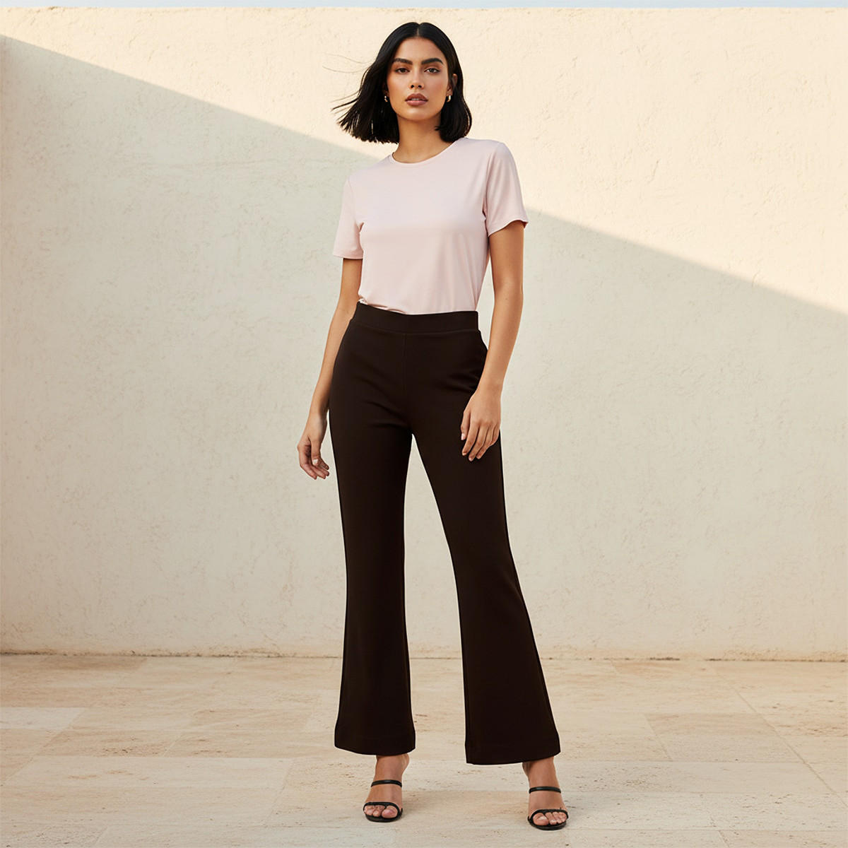 بنطلون بونتي بقصة بوت وبخصر متوسط الارتفاع سمارت من سبلاش-women-clothing-bottoms-trousers-image-3
