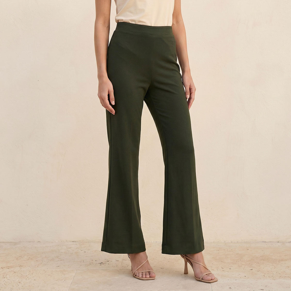 Splash Smart Mid Rise Full Length Boot Leg Ponte Pants-women-clothing-bottoms-trousers-image-1