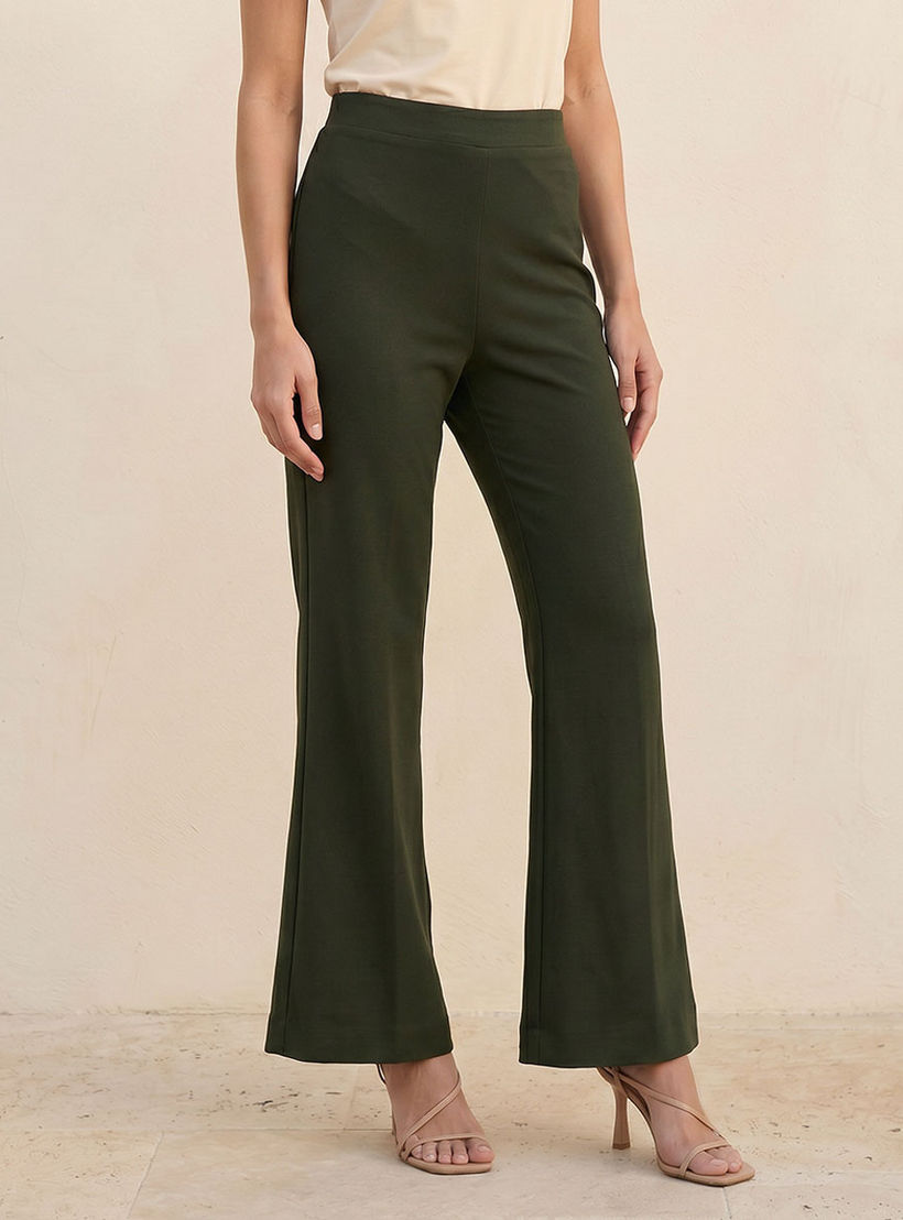Splash Smart Mid Rise Full Length Boot Leg Ponte Pants-women-clothing-bottoms-trousers-image-1