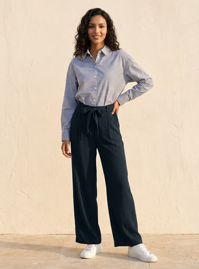Splash Smart Straight Fit Belted Pants-women-clothing-trousers-image-3