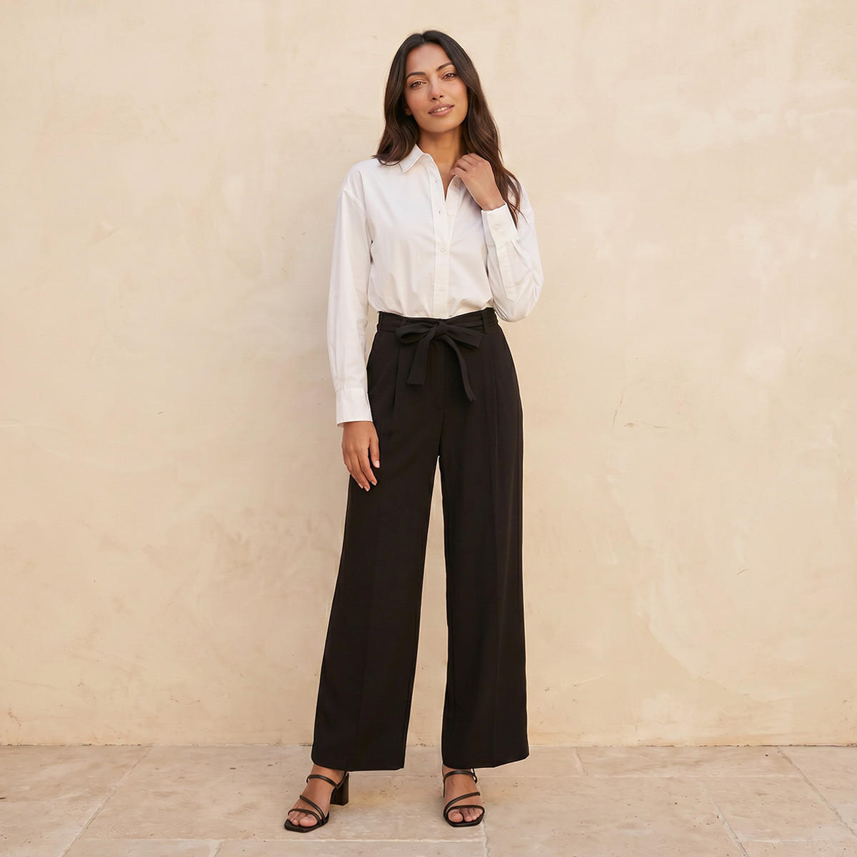بنطلون بقصّة مستقيمة وحزام من سبلاش سمارت-women-clothing-trousers-image-3