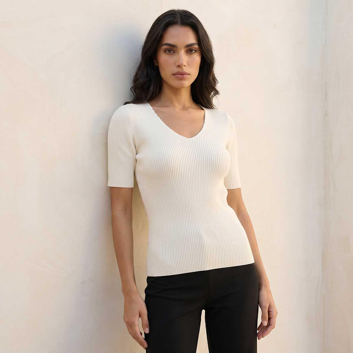 Splash Smart T-shirt with V-neck-women-clothing-tshirts-image-5