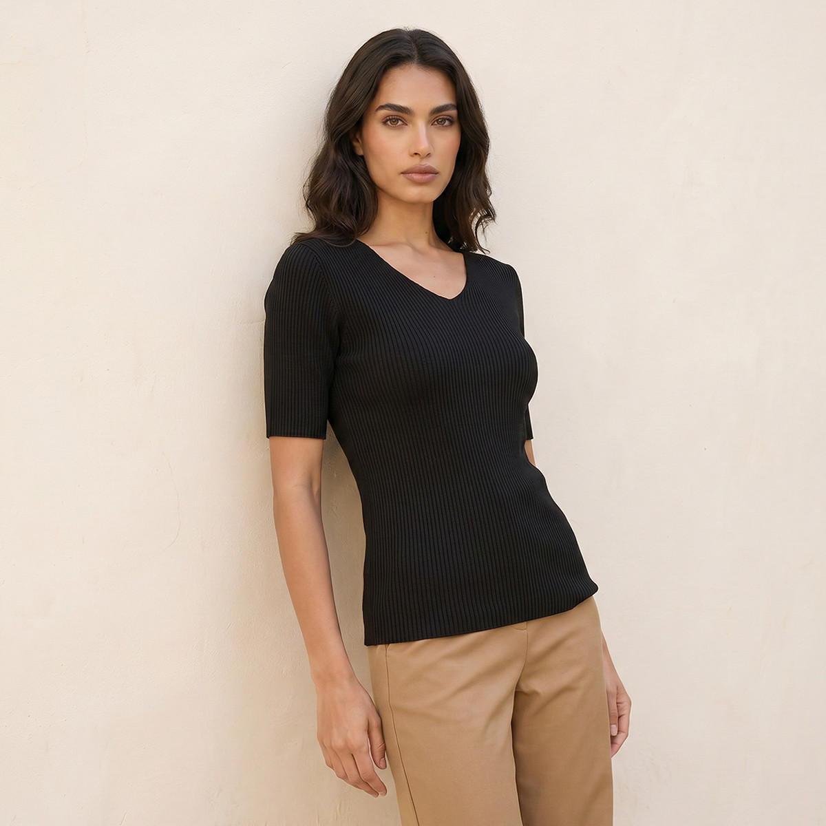 Splash Smart T-shirt with V-neck-women-clothing-tshirts-image-5