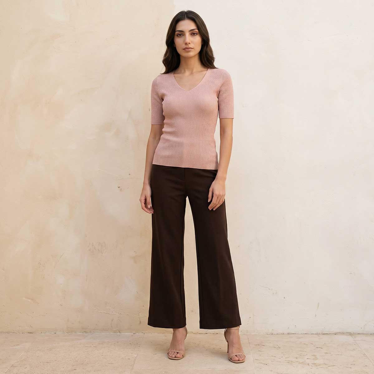تيشيرت بياقة V من سبلاش سمارت-women-clothing-tshirts-image-5