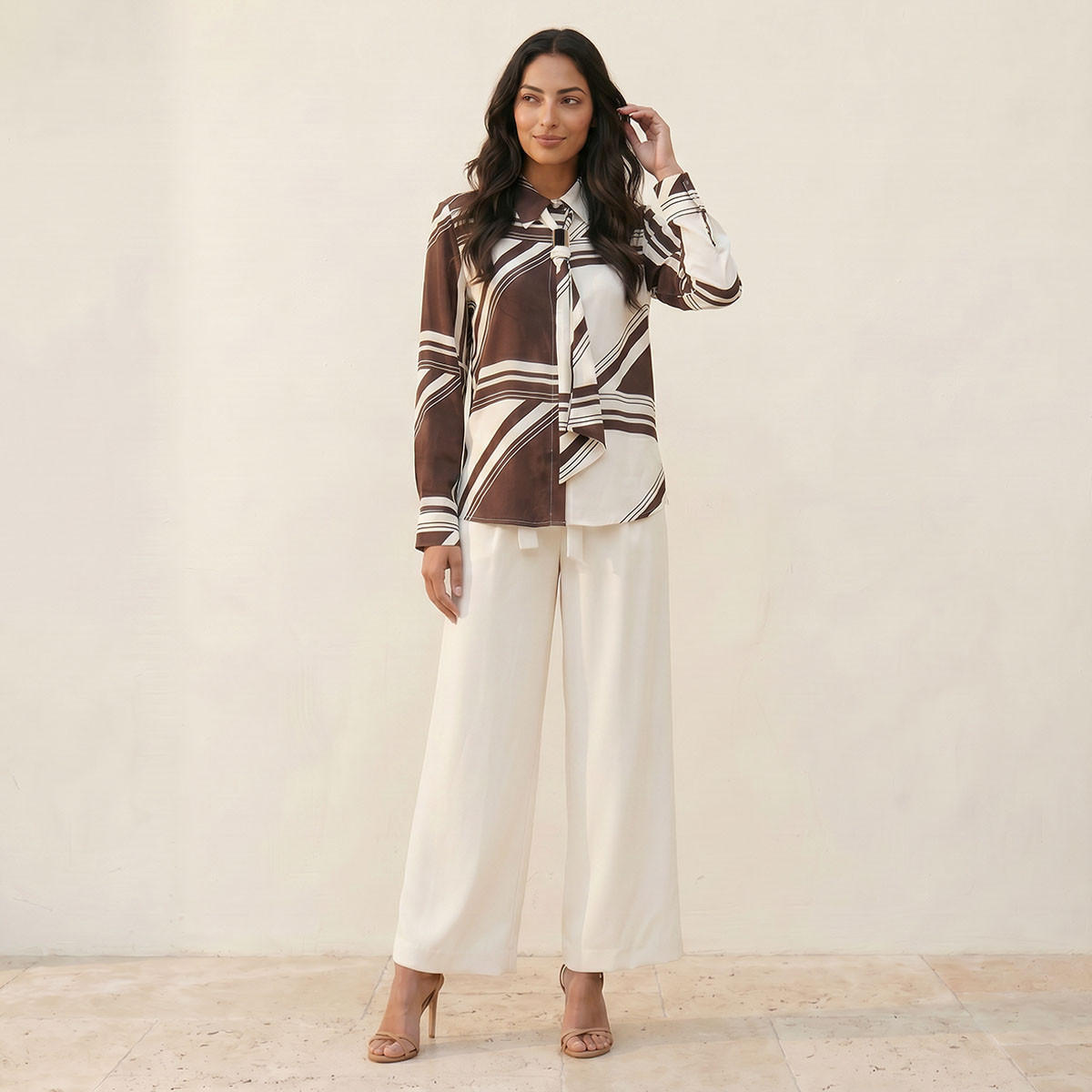 Splash Smart Shirt with Neck Tie-women-clothing-shirtsandblouses-shirts-image-3