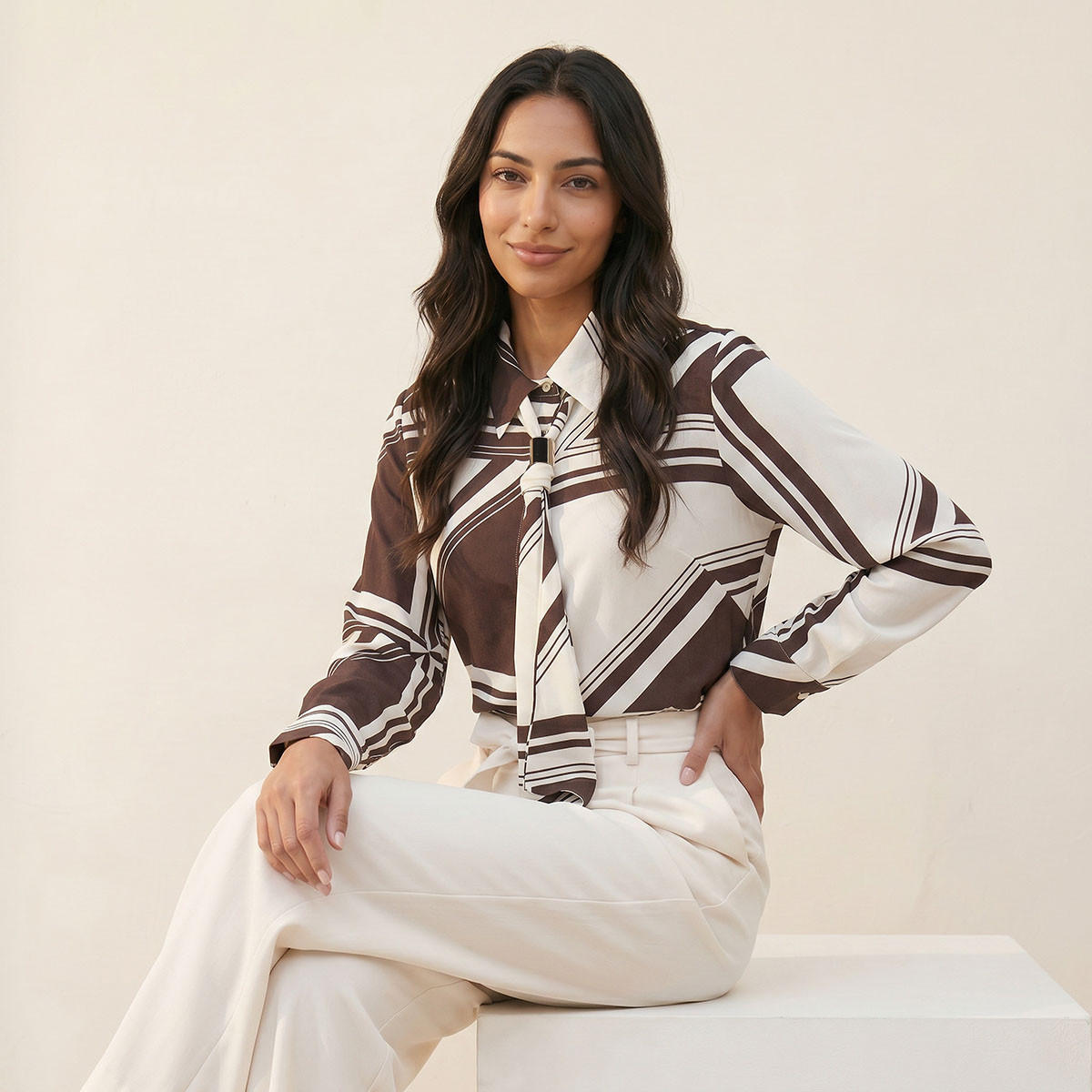 Splash Smart Shirt with Neck Tie-women-clothing-shirtsandblouses-shirts-image-6