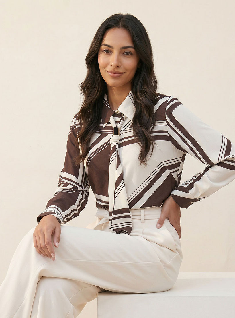 Splash Smart Shirt with Neck Tie-women-clothing-shirtsandblouses-shirts-image-6