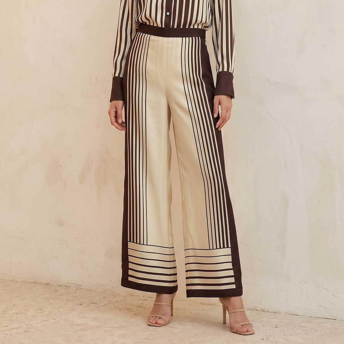 Splash Smart Striped Wide Leg Pants-women-clothing-trousers-image-1