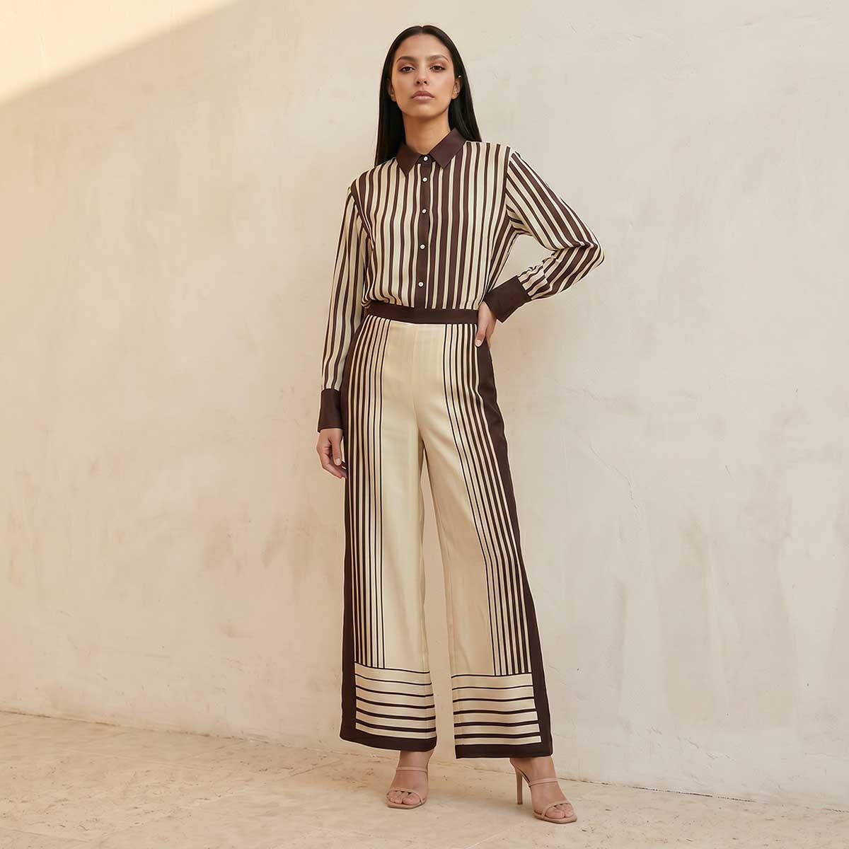 Splash Smart Striped Wide Leg Pants-women-clothing-trousers-image-3