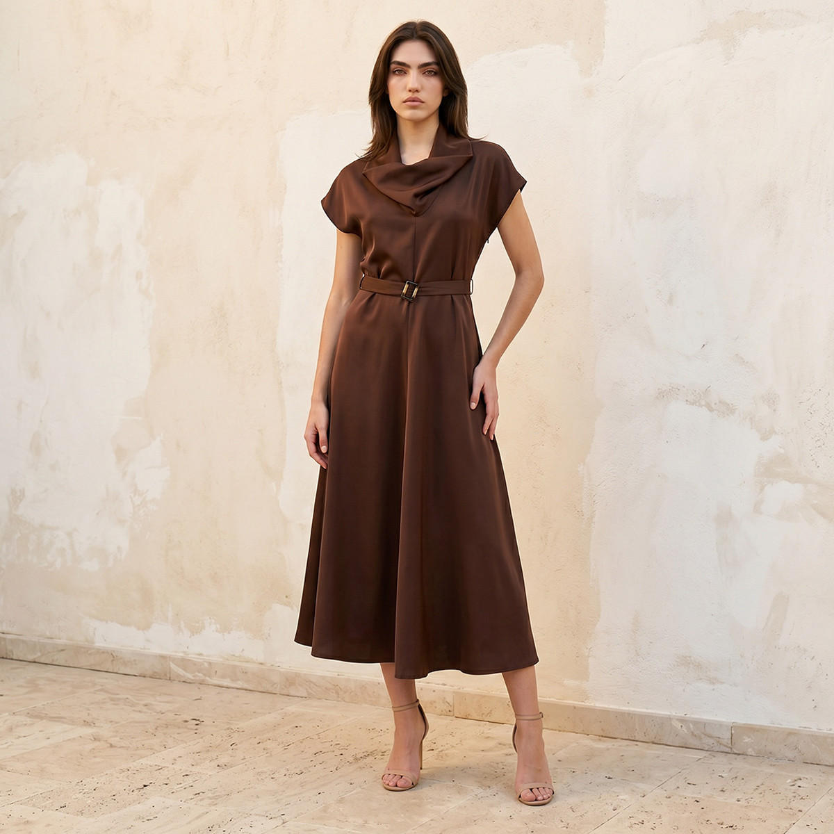 Splash Smart Dress Cowl Neck-women-clothing-dresses-image-1