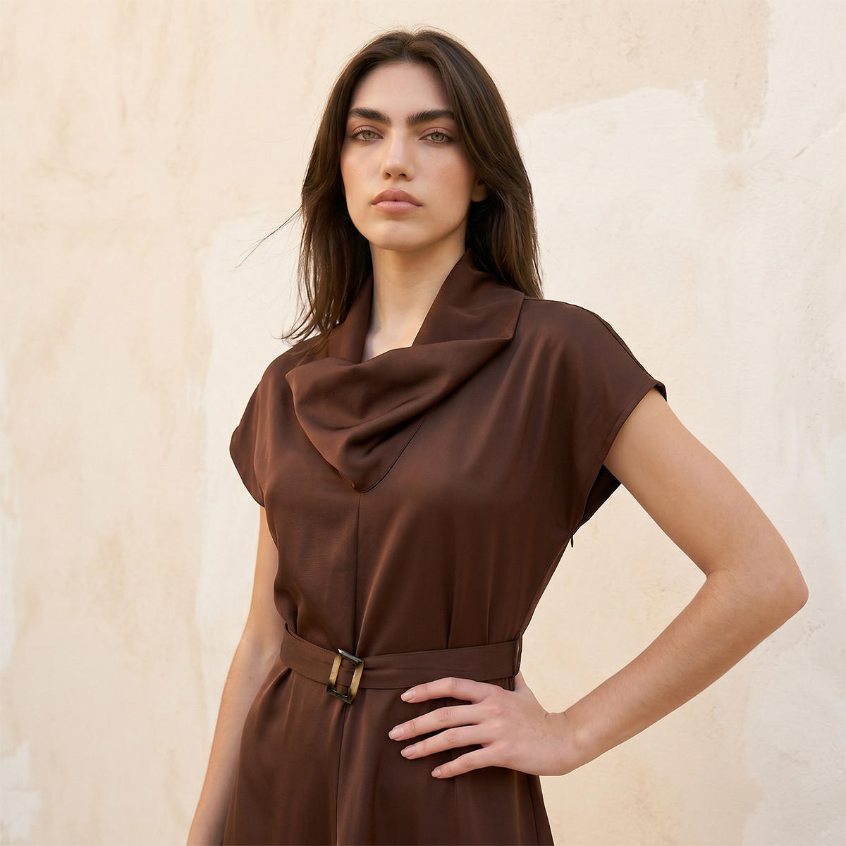 Splash Smart Dress Cowl Neck-women-clothing-dresses-image-4