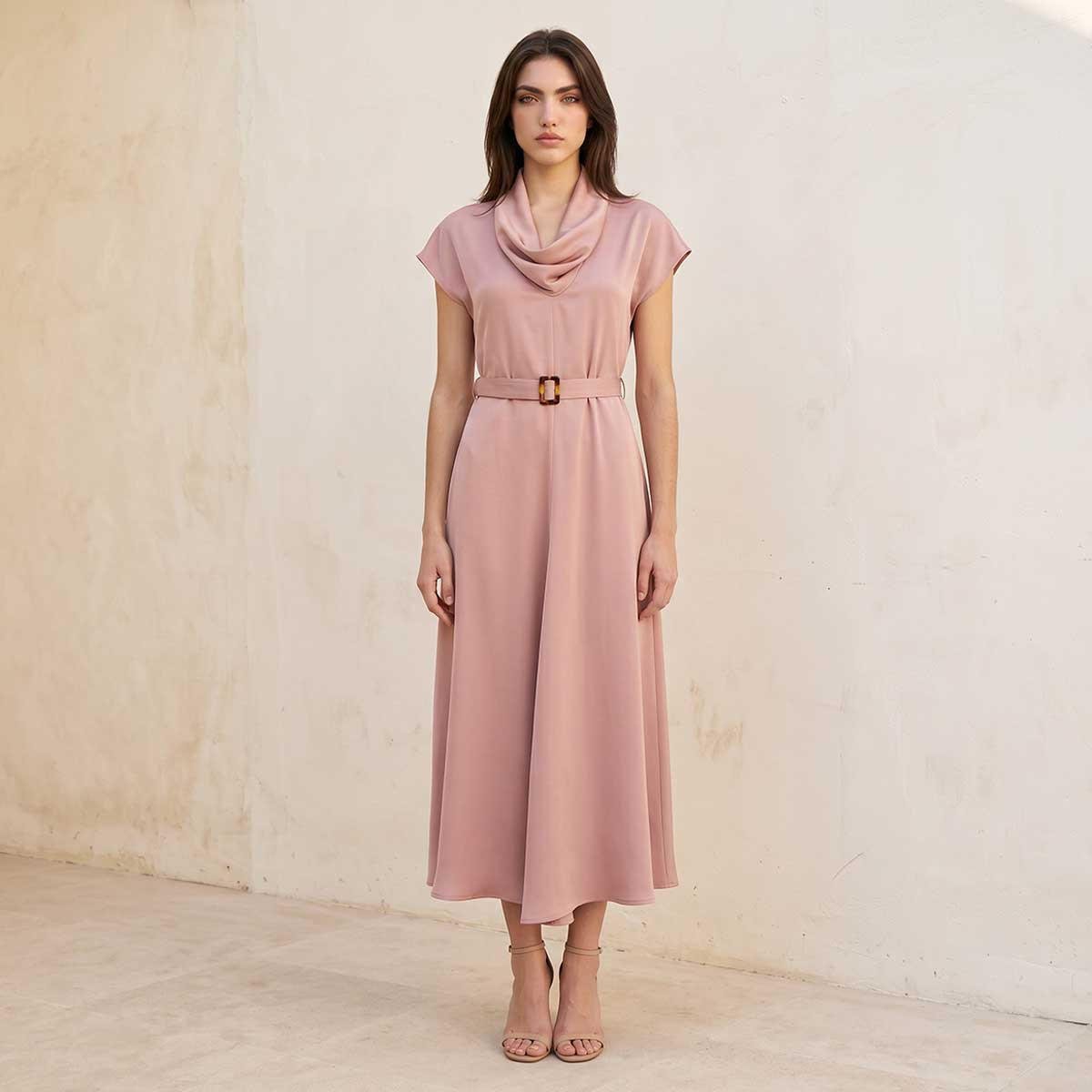 Splash Smart Dress Cowl Neck-women-clothing-dresses-image-1