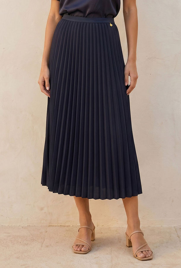 تنورة ميدي بتفاصيل كسرات من سبلاش سمارت-women-clothing-bottoms-image-1