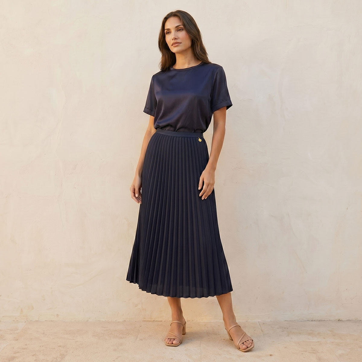 تنورة ميدي بتفاصيل كسرات من سبلاش سمارت-women-clothing-skirts-image-3