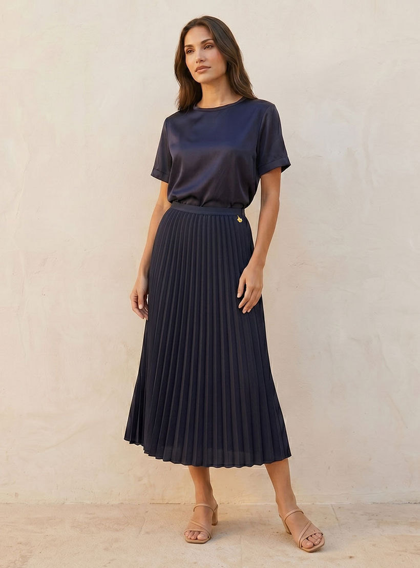 تنورة ميدي بتفاصيل كسرات من سبلاش سمارت-women-clothing-skirts-image-3