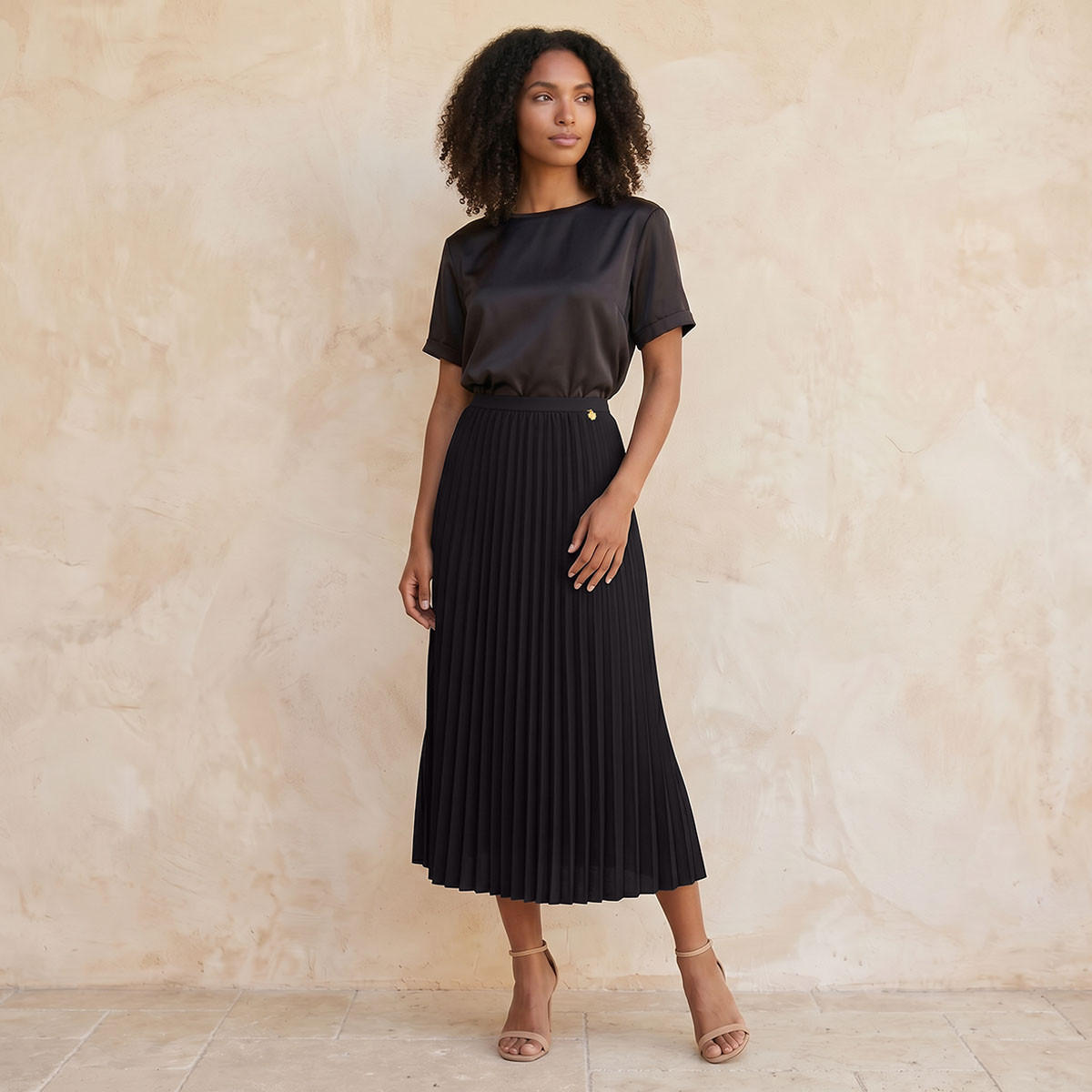 تنورة ميدي بتفاصيل كسرات من سبلاش سمارت-women-clothing-skirts-image-3
