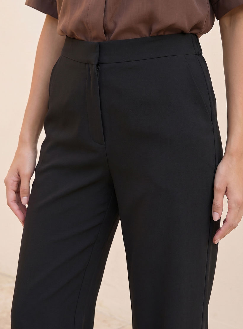 بنطلون بقصة مستقيمة وخصر مطاطي من سبلاش سمارت-women-clothing-trousers-image-6