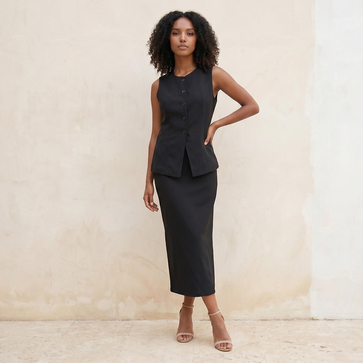 تنورة ميدي بقصة مستقيمة وفتحة من سبلاش سمارت-women-clothing-skirts-image-3