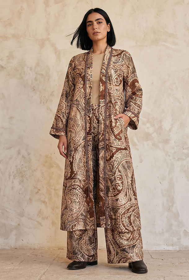 سترة مفتوحة طويلة بقصة مريحة وطبعات من سبلاش سمارت-women-clothing-image-1