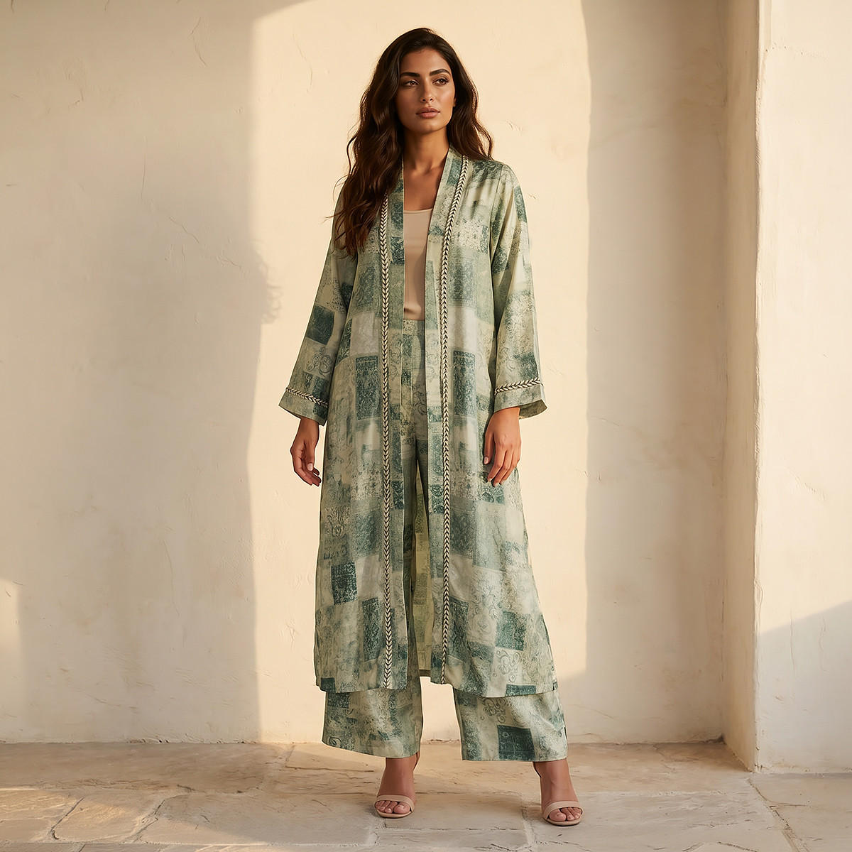 Coord Set with Kimono Shrug & Wide Leg Pants-women-clothing-shirtsandblouses-blouses-image-1