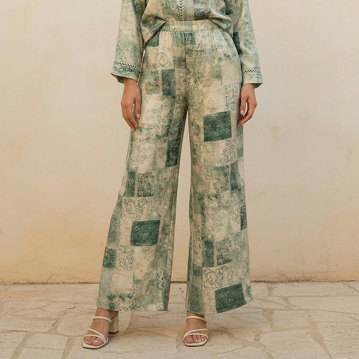 بنطلون بساق واسعة وطبعات من سبلاش سمارت-women-clothing-bottoms-trousers-image-1
