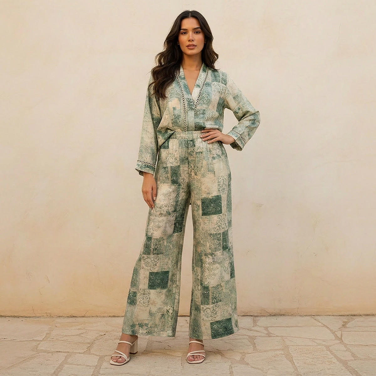 بنطلون بساق واسعة وطبعات من سبلاش سمارت-women-clothing-bottoms-trousers-image-3
