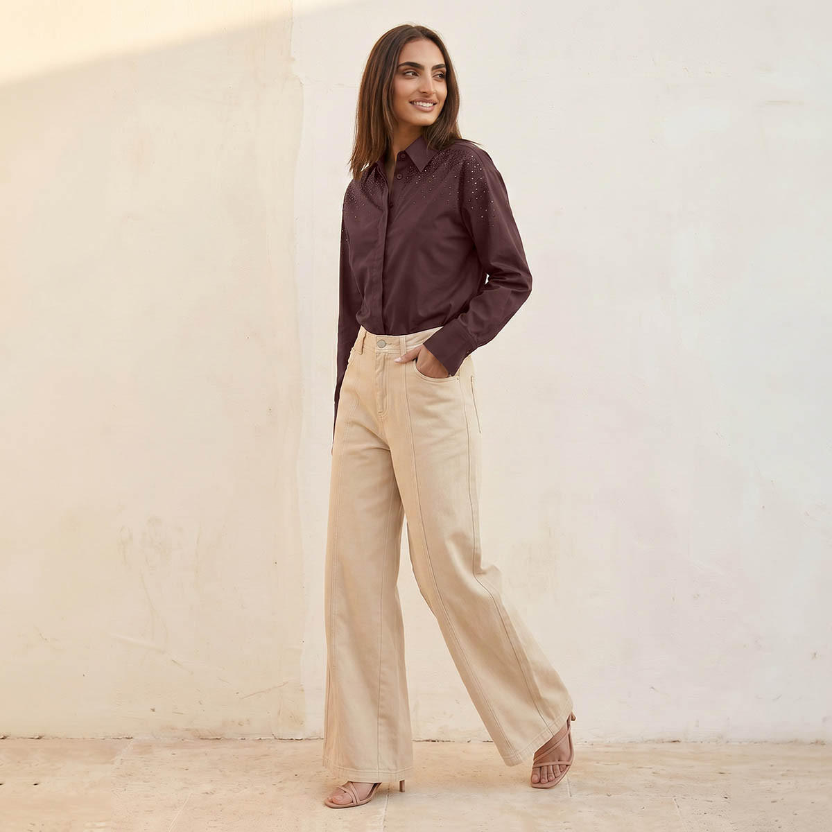 قميص قطن مزين من سبلاش سمارت-women-clothing-shirtsandblouses-shirts-image-3