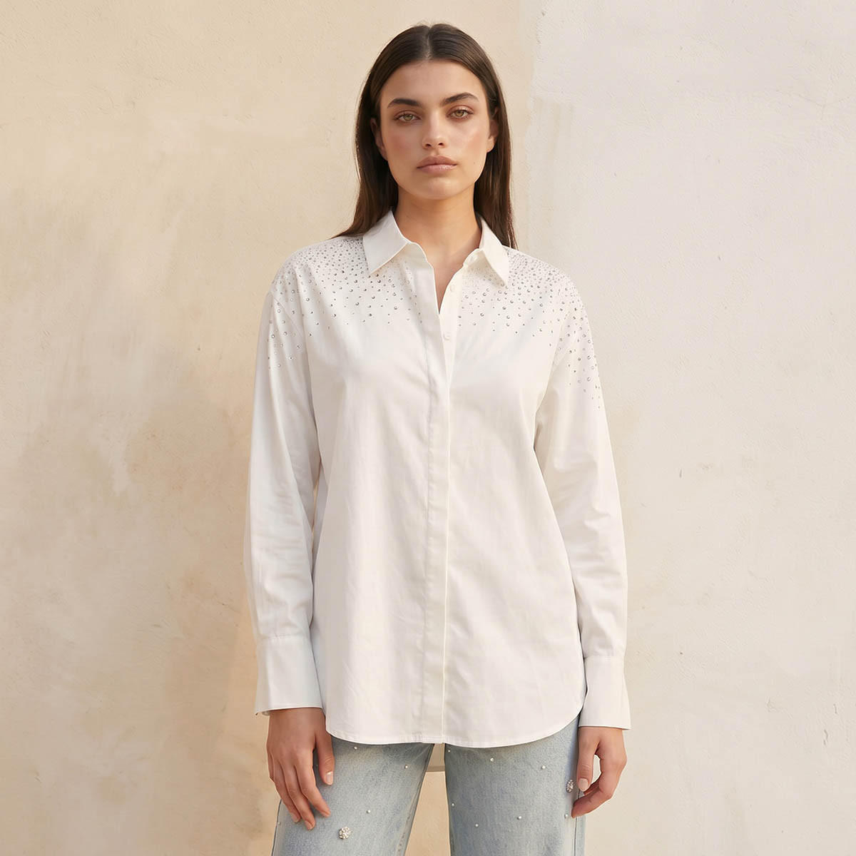 قميص قطن مزين من سبلاش سمارت-women-clothing-shirtsandblouses-shirts-image-1