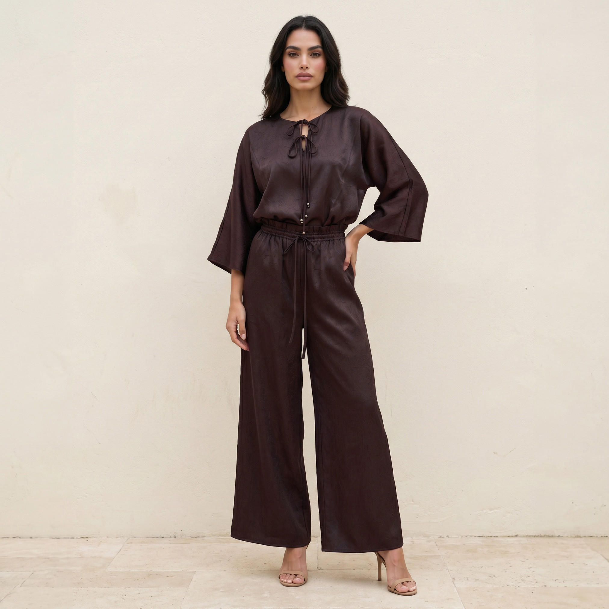 بنطلون بارز الملمس بساق واسعة من سبلاش سمارت-women-clothing-trousers-image-3