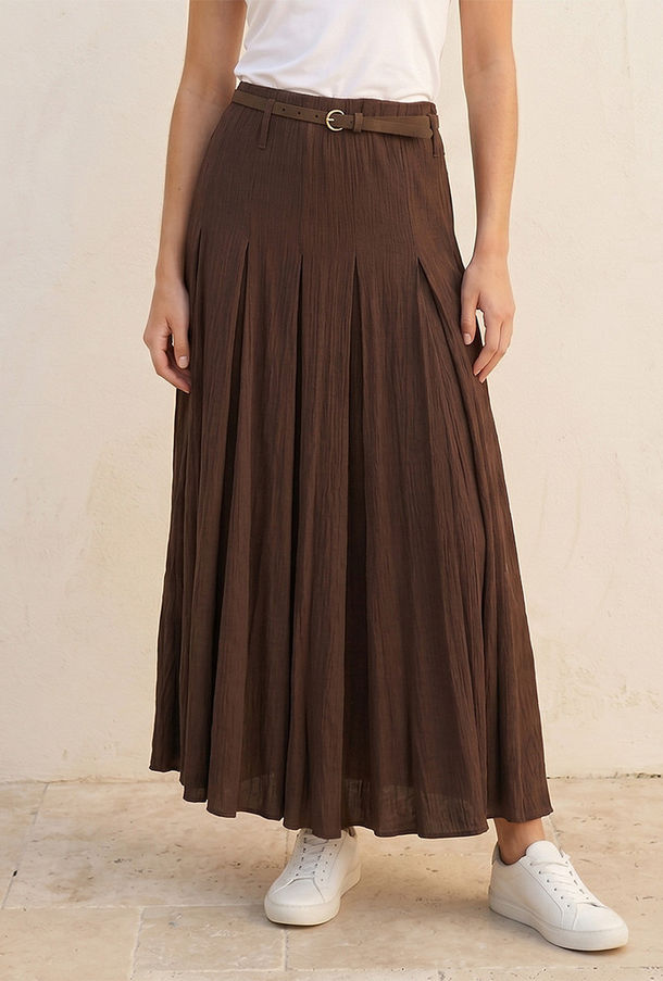 تنورة ماكسي بكسرات مع حزام من سبلاش سمارت-women-clothing-bottoms-image-1