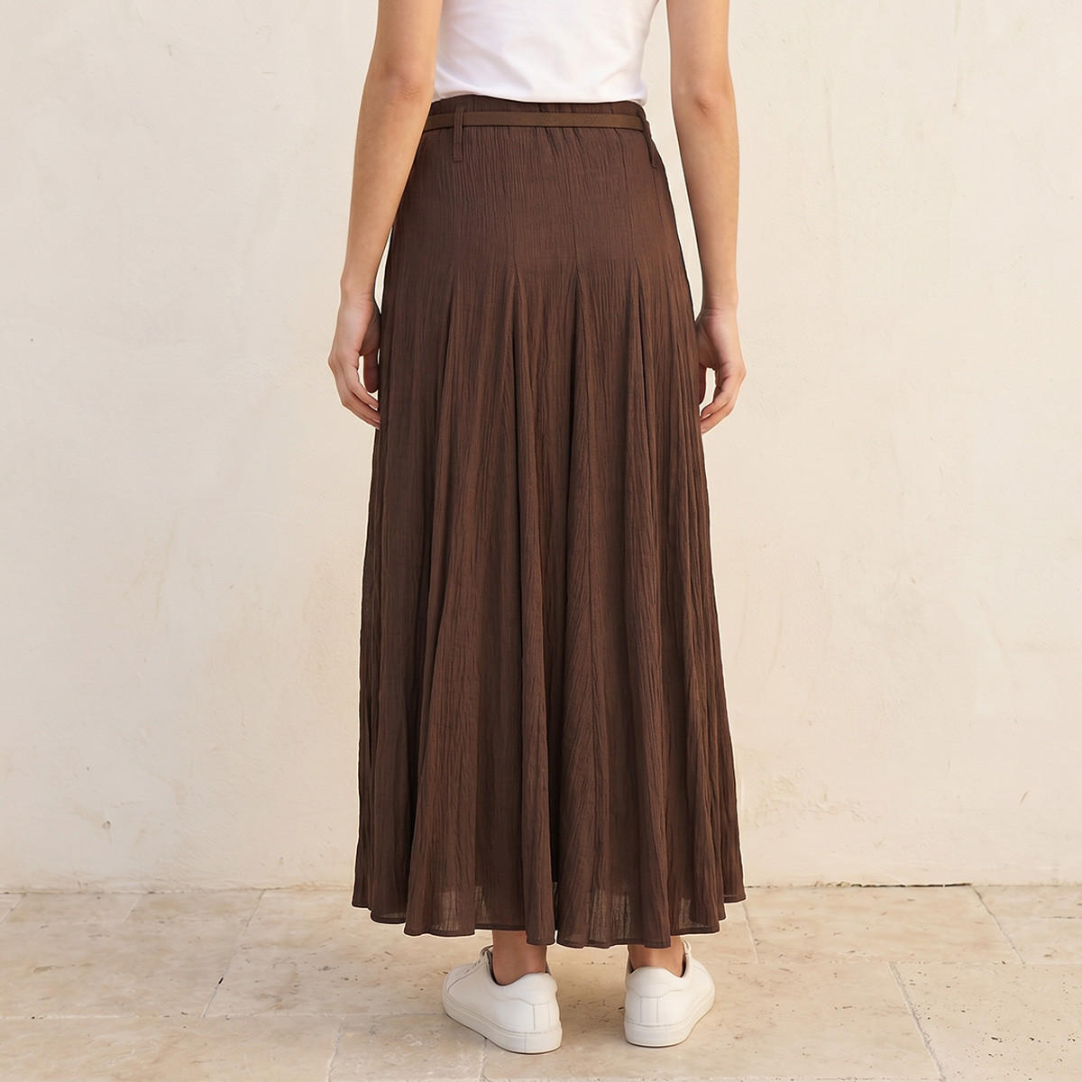 تنورة ماكسي بكسرات مع حزام من سبلاش سمارت-women-clothing-skirts-image-4
