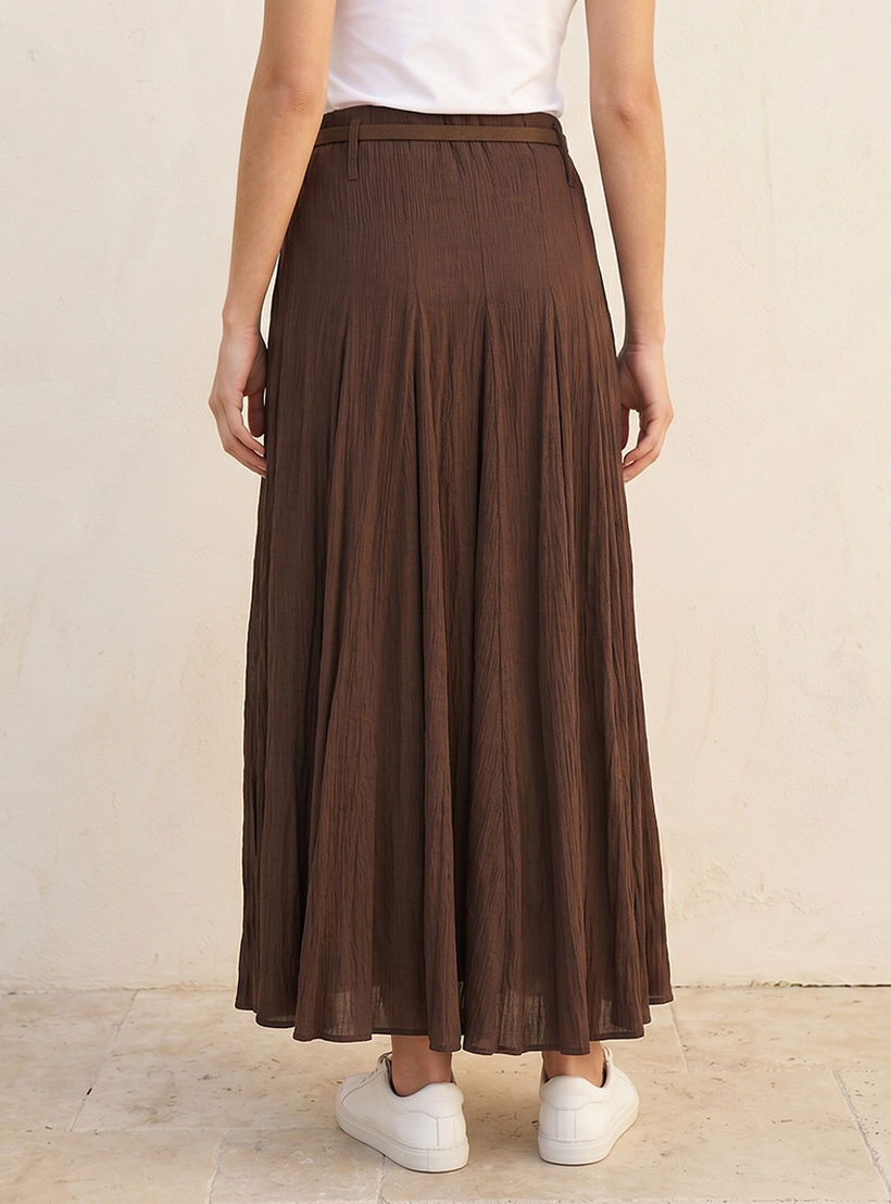 تنورة ماكسي بكسرات مع حزام من سبلاش سمارت-women-clothing-skirts-image-4