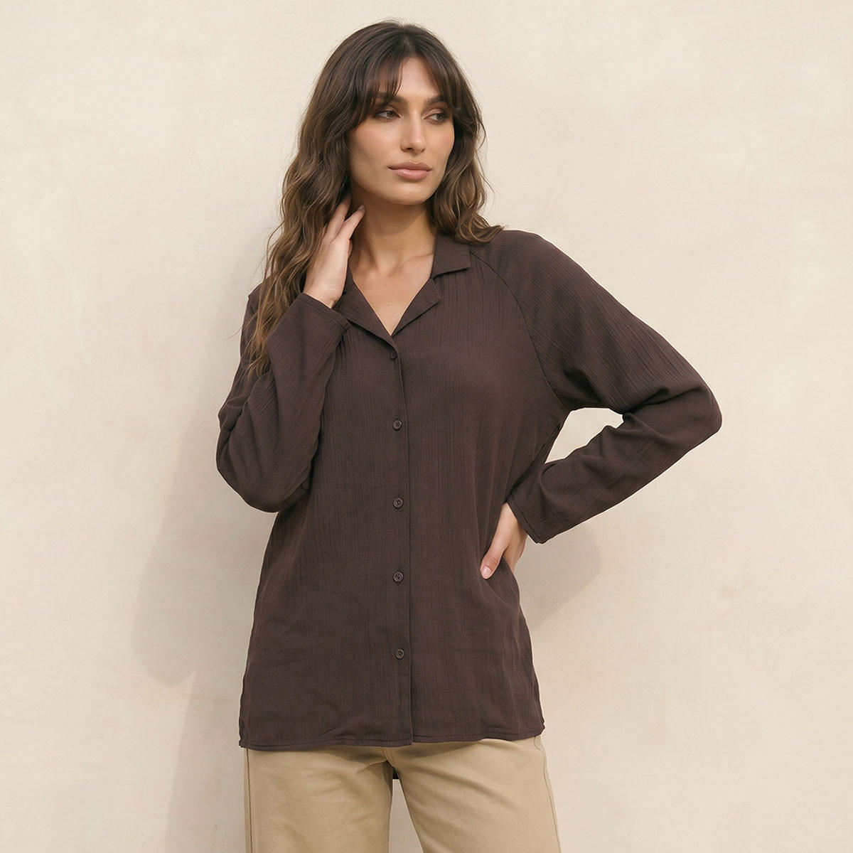Splash Smart Shirt with Crinkle Textured Design-women-clothing-shirtsandblouses-shirts-image-1