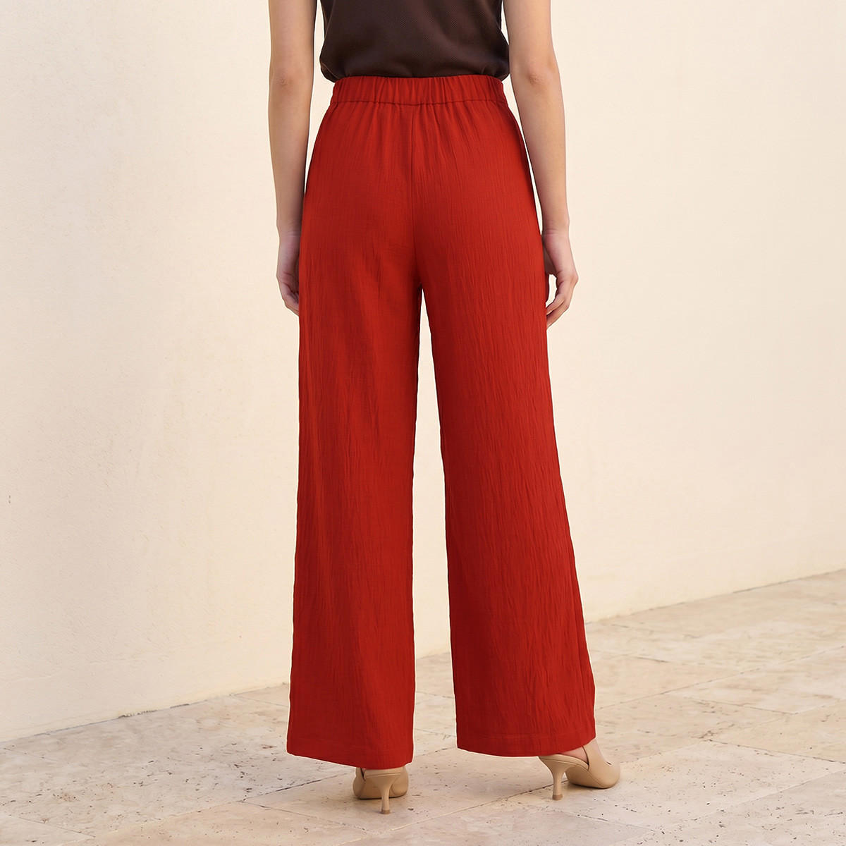 Splash Smart Textured Wide Leg Pants-women-clothing-trousers-image-4